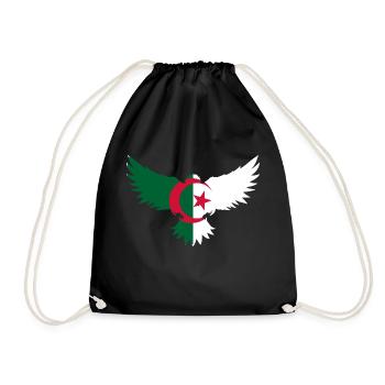 Aigle algérien - idée cadeau Algérie - Sac de sport léger - noir - Devant