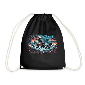 Bataille des dieux vikings pour Midgard - Sac de sport léger - noir - Devant