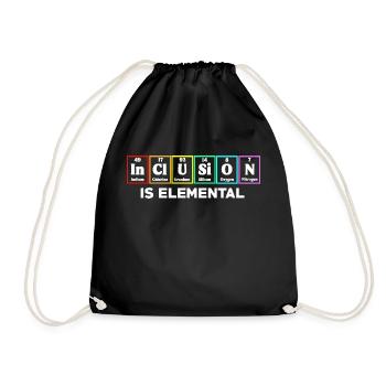 Inklusion ist elementar LGBT-Flagge Gay Pride Month - Turnbeutel - Schwarz - Vorne