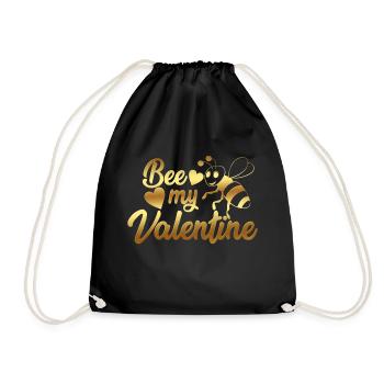 Love Happy Heart Card Valentine Vector Design Art - Drawstring Bag - black - Front