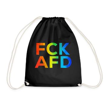FCK AFD Regenbogen - Turnbeutel - Schwarz - Vorne
