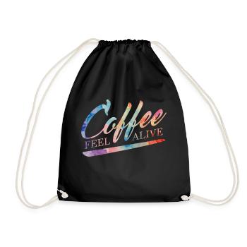 Coffee feel alive - Turnbeutel - Schwarz - Vorne