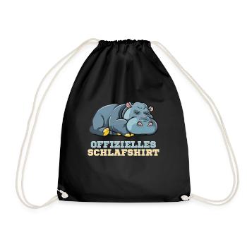 Mein offizielles Schlafshirt Schlafmützen Geschenk - Turnbeutel - Schwarz - Vorne