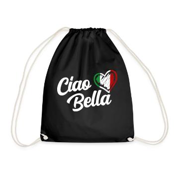 Femmes Ciao Bella Italien Bonjour Beau Cadeau - Sac de sport léger - noir - Devant