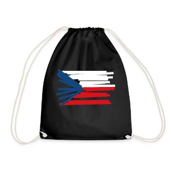 Czech Republic Flag - Modern Art - Drawstring Bag - black - Front