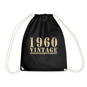 Original 1960 Vintage Vintage anniversaire rétro - Sac de sport léger - noir - Devant