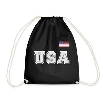 ÉQUIPE Bannière du drapeau américain des États-Unis sur la police - Sac de sport léger - noir - Devant