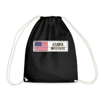 Atlanta United States Flag - Drawstring Bag - black - Front