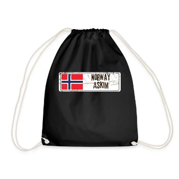 Askim Drapeau de la Norvège - Sac de sport léger - noir - Devant