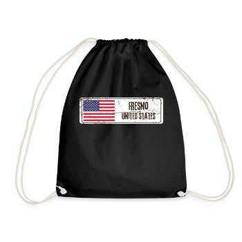 Fresno United States Flag - Drawstring Bag - black - Front