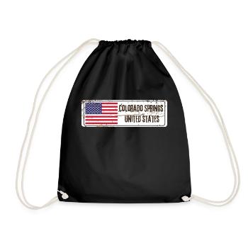 Colorado Springs United States Flag - Drawstring Bag - black - Front