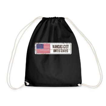 Kansas City United States Flag - Drawstring Bag - black - Front