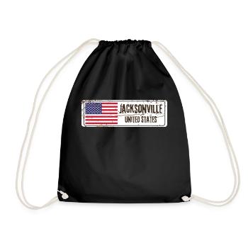 Jacksonville Flagge der Vereinigten Staaten - Turnbeutel - Schwarz - Vorne