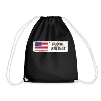 Louisville United States Flag - Drawstring Bag - black - Front