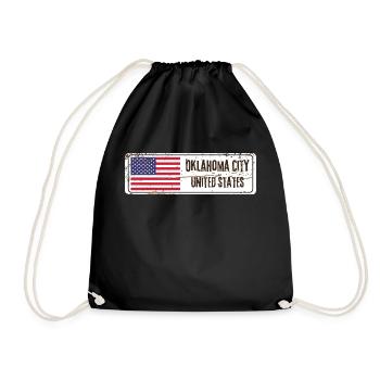 Oklahoma City United States Flag - Drawstring Bag - black - Front