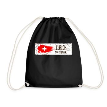 Zürich, Suisse - Sac de sport léger - noir - Devant