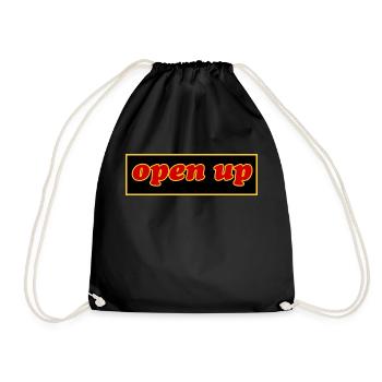 Open Up - Drawstring Bag - black - Front