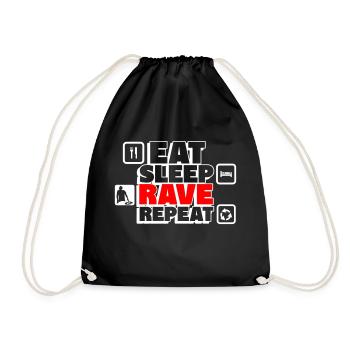 Manger, dormir, délire – combien de fois pouvez-vous le refaire ? - Sac de sport léger - noir - Devant