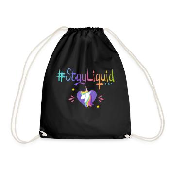 #Stayliquid Unicorn Heart - Drawstring Bag - black - Front