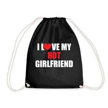 J’adore ma petite amie chaude - j’adore Liebe schön - Sac de sport léger - noir - Devant