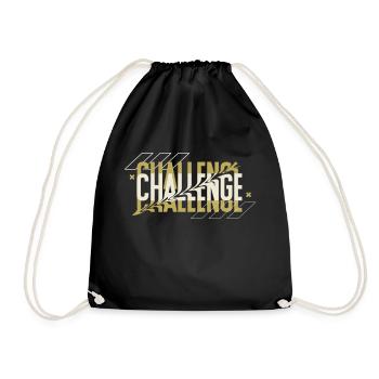 Black Typography Challenge Hoodie - Turnbeutel - Schwarz - Vorne