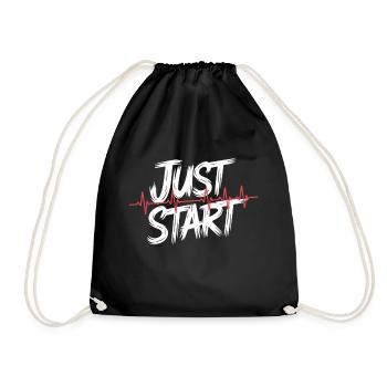 Just Start - Drawstring Bag - black - Front