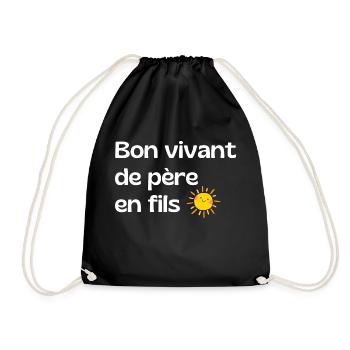 Bon vivant from father to son - dad gift - Drawstring Bag - black - Front