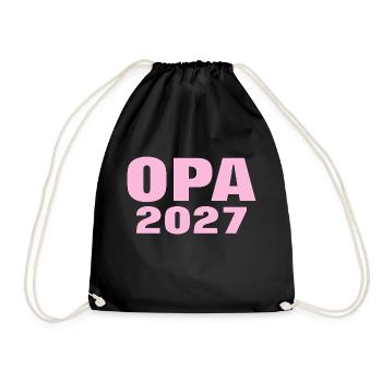 2027 Opa Enkel Enkelin Geburt baby Schwangerschaft - Turnbeutel - Schwarz - Vorne