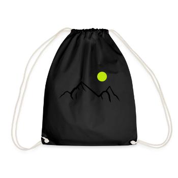 Mountains 01 - Drawstring Bag - black - Front