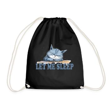 Cool Cat - Let Me Sleep - Drawstring Bag - black - Front
