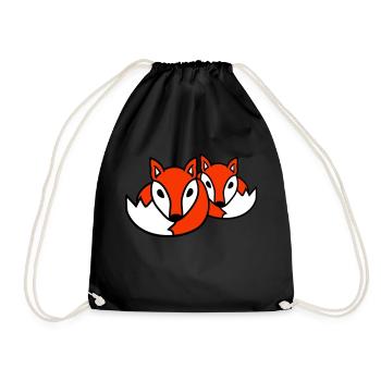 2 Amis Renards Roux Renard Deux Animaux Sauvages Équipe - Sac de sport léger - noir - Devant