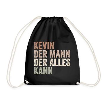 Kevin L’homme qui sait tout Prénom Kevin - Sac de sport léger - noir - Devant
