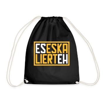 Es eskaliert eh - Turnbeutel - Schwarz - Vorne