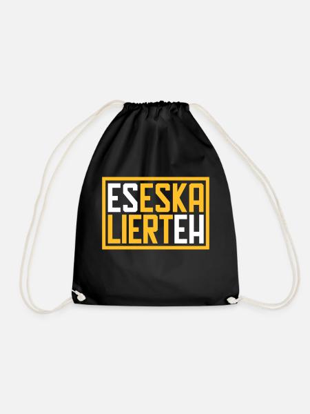 Es eskaliert eh - Turnbeutel - Schwarz