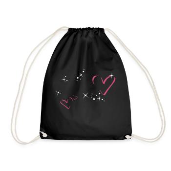 Cadre à paillettes coeurs - Sac de sport léger - noir - Devant
