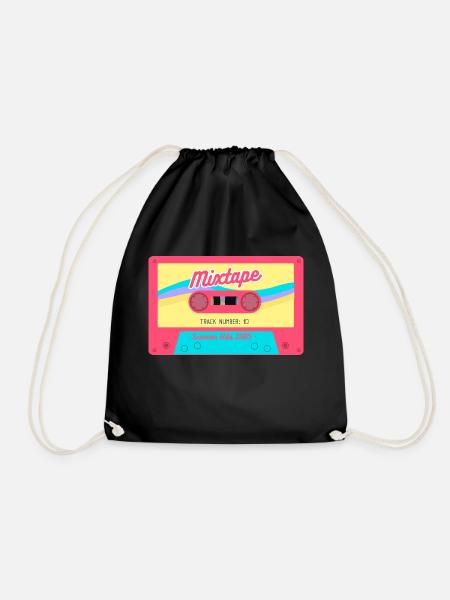 Retro Tape – 1985 Edition - Drawstring Bag - black