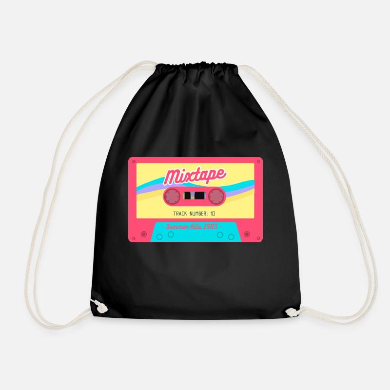 Retro Tape – 1985 Edition - Drawstring Bag - black