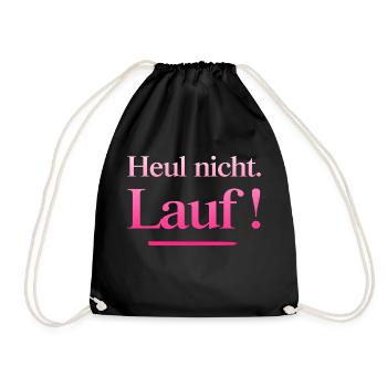 Ne pleurez pas, courez ! - Course à pied, jogging, sport, course à pied - Sac de sport léger - noir - Devant