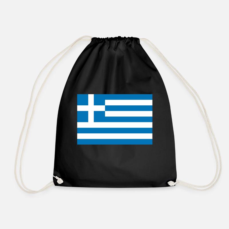 greece - Drawstring Bag - black