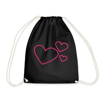 de cœur - Sac de sport léger - noir - Devant