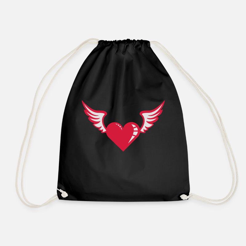 Flying Heart - Turnbeutel - Schwarz