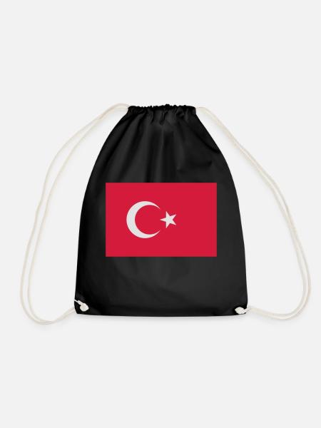 Türkische Flagge - Turnbeutel - Schwarz