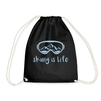 skiing is life shirt - Turnbeutel - Schwarz - Vorne