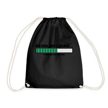 motif réveil en cours - Sac de sport léger - noir - Devant