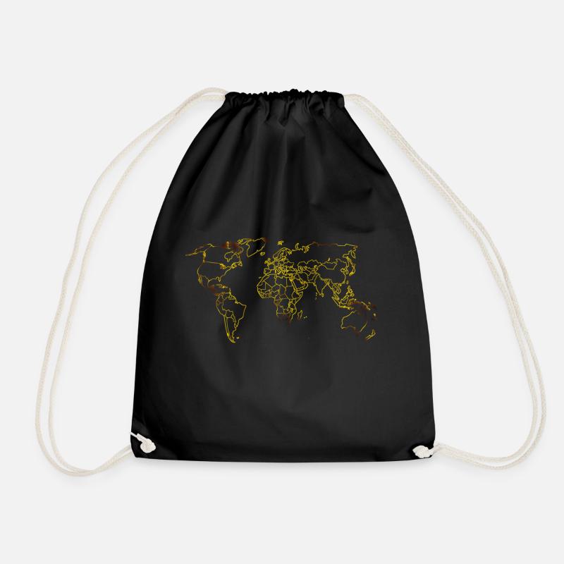 world - Drawstring Bag - black