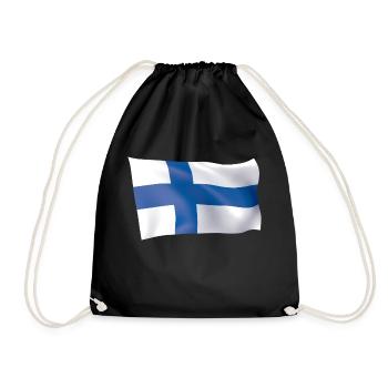 Flag Finland - Drawstring Bag - black - Front