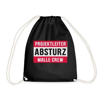 Projektleiter Absturz Malle Crew - Party feiern - Turnbeutel - Schwarz - Vorne