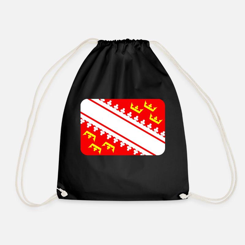 ALSACE FLAG round corner 400 dpi - Turnbeutel - Schwarz