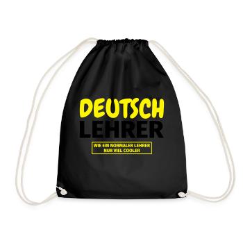 Deutschlehrer Geschenk - Turnbeutel - Schwarz - Vorne