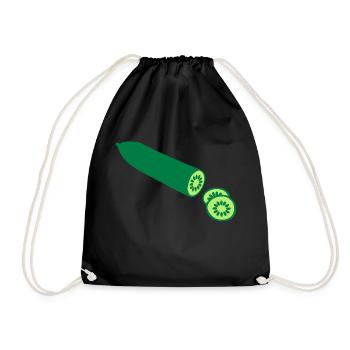 Cucumber - Drawstring Bag - black - Front